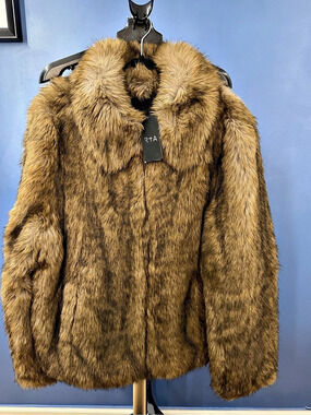 RtA Thiago Faux Fur Jacket Brown